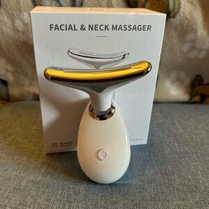 Gold and White Facial & Neck Massager